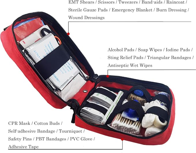 EMT Pouch MOLLE Ifak Pouch Tactical MOLLE Medical First Aid Kit Utility Pouch - Image 4