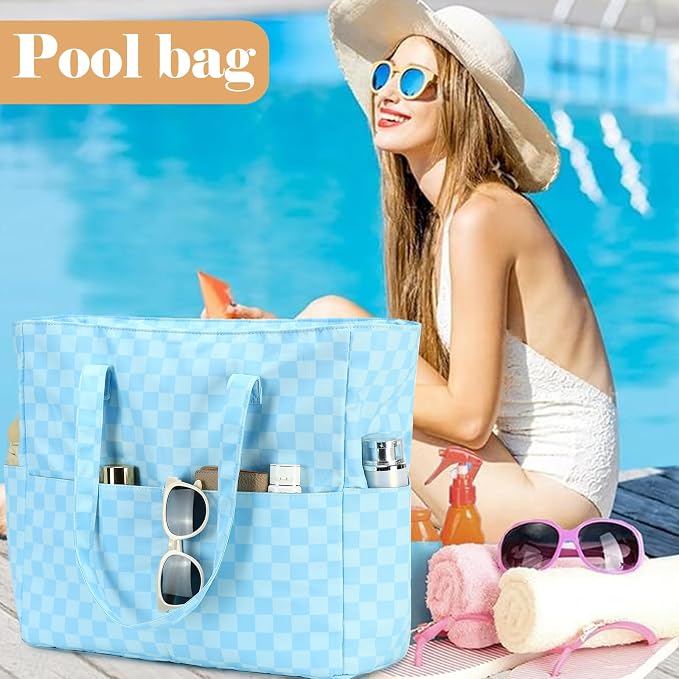LEDAOU Beach Bag Waterproof Sandproof Women Tote Bag Pool Bag - Image 3
