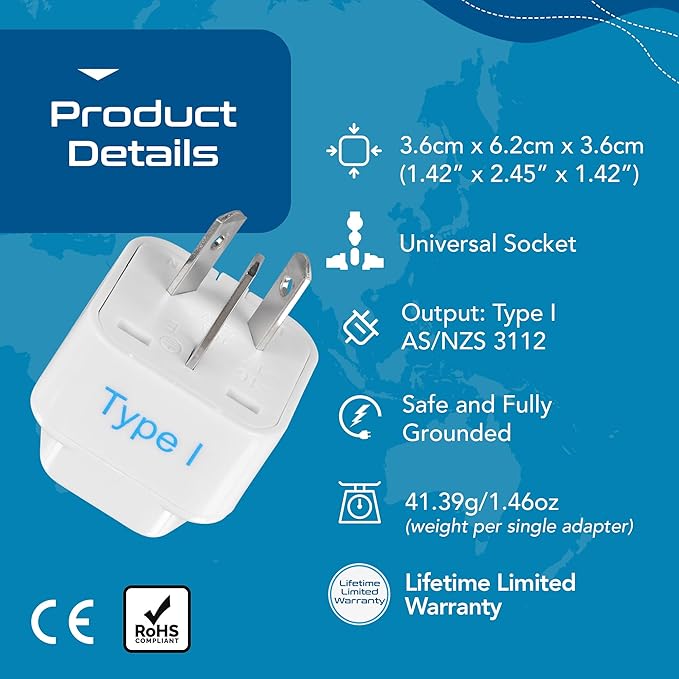 Ceptics Australia, New Zealand Travel Plug Adapter - Image 4
