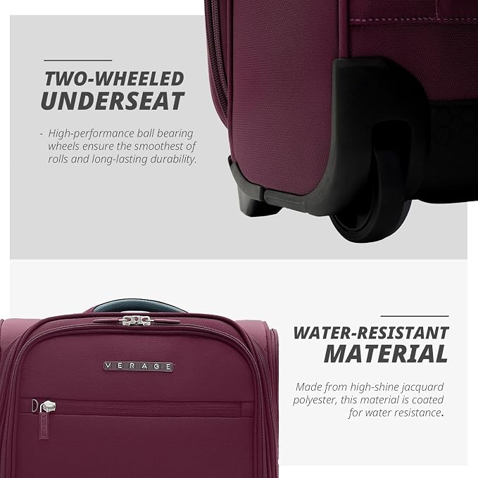 Verage Under Seat Luggage with Wheels, Softside Expanable Small Suitcase Carry - Image 8