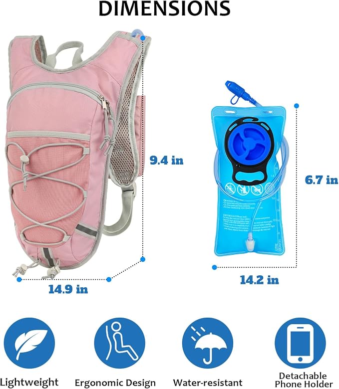 Lightweight Hydration Backpack 2L Water Bladder Pack - Image 2