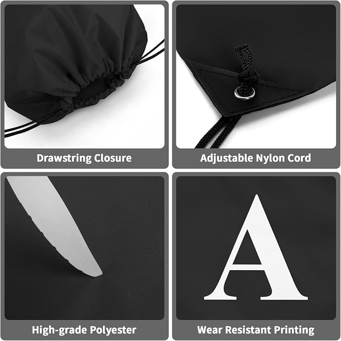 ZOMFELT 6Pcs Drawstring Backpack Drawstring Gym Bags, Foldable Draw String - Image 4