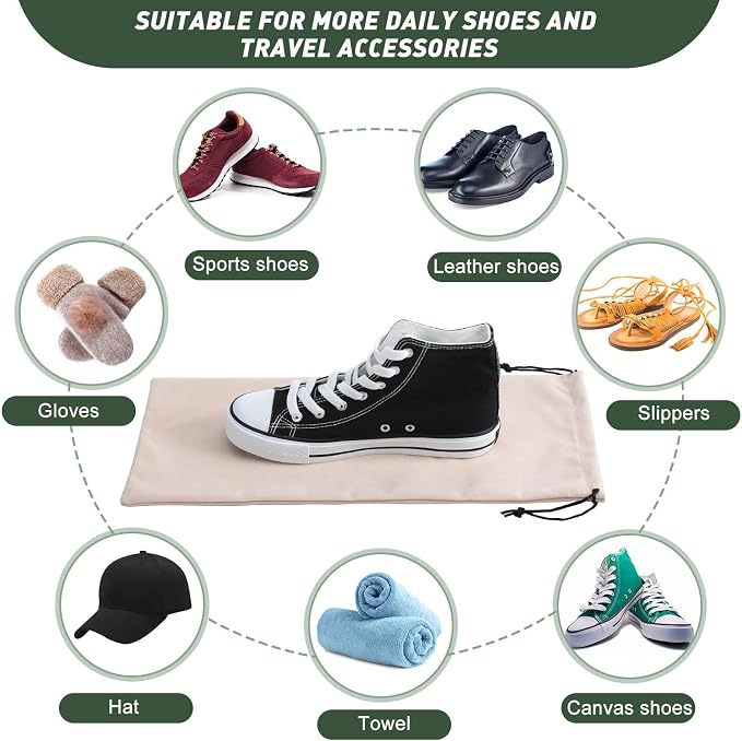 12 Pcs Shoe Dust Bags Beige Duster Flannel Single Shoe Pouch - Image 7