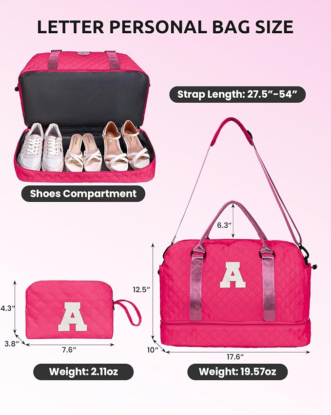 Gifts for Girls 12-14, Birthday Gift-Initial Travel Bag - Image 3