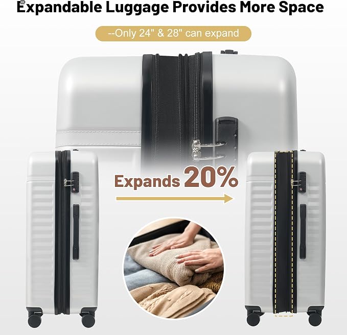 Merax Luggage Sets, Durable Hardshell 3 Piece Suitcase - Image 3