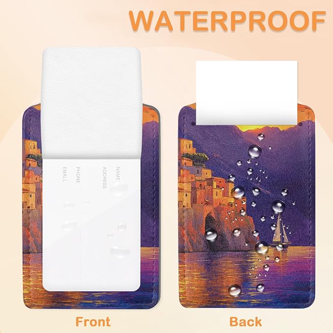 Retro Seaside Village 3 PCS PU Leather Luggage Tags - Image 3
