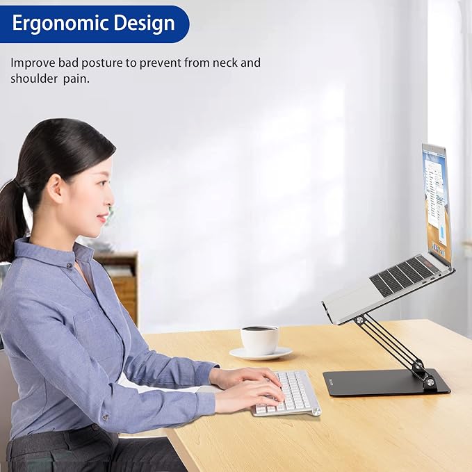 BESIGN LS10 Aluminum Laptop Stand, Ergonomic Adjustable Notebook Stand - Image 4