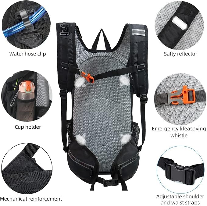 Hiking Daypack Waterproof Biking Backpack 15L Lightweight Durable Backpack - Image 6