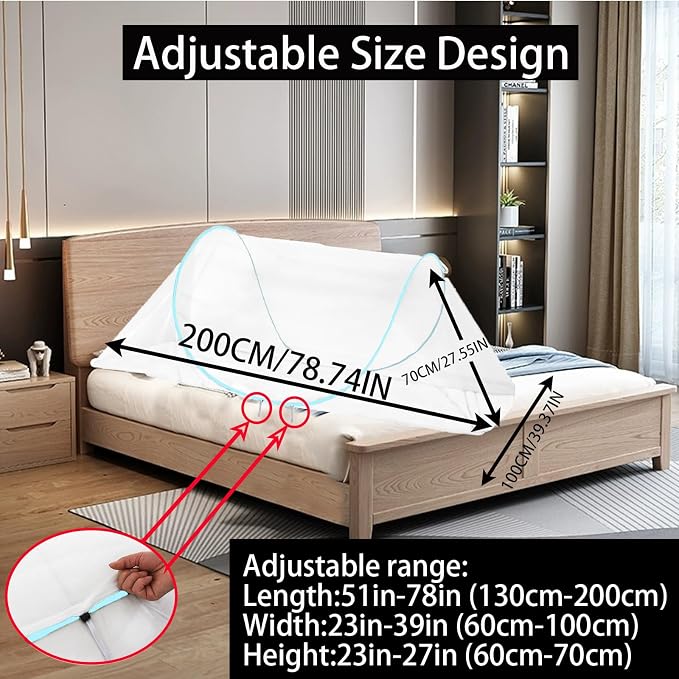 CMINGJ Large Pop Up Mosquito Tent, Portable Foldable Mosquito Net - Image 3