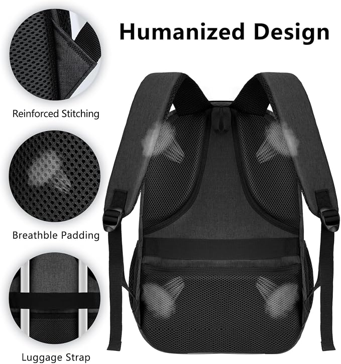 Backpack for Men Women, School Backpack, Large Quilted College Bookbag for Men - Image 8