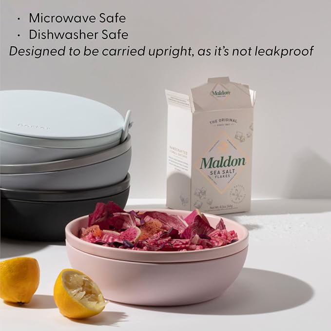 W&P Porter Bowl Lunch Container w/ Protective Non-slip Exterior, Blush 1 Liter - Image 7