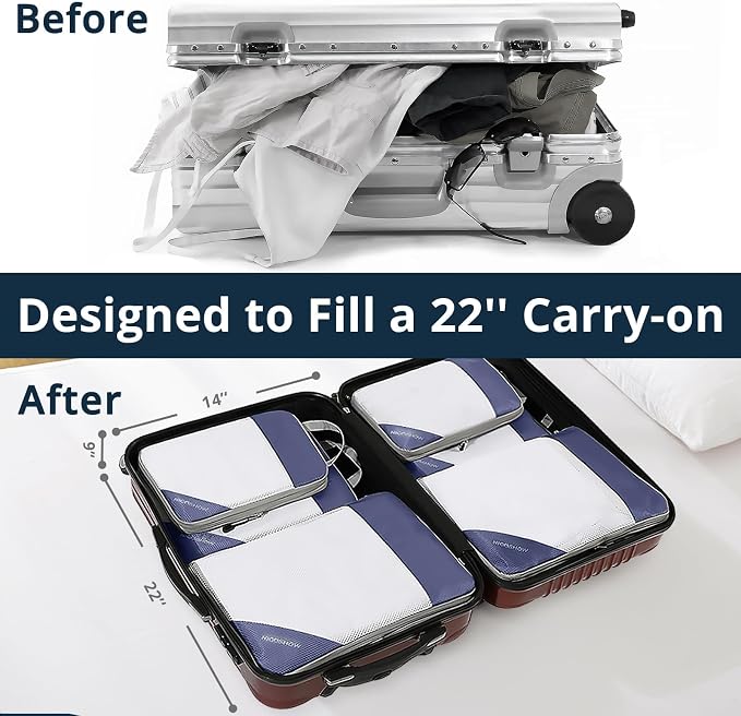 Compression Packing Cubes 6 Set, Compressible Space-Saving Packing Cubes - Image 6