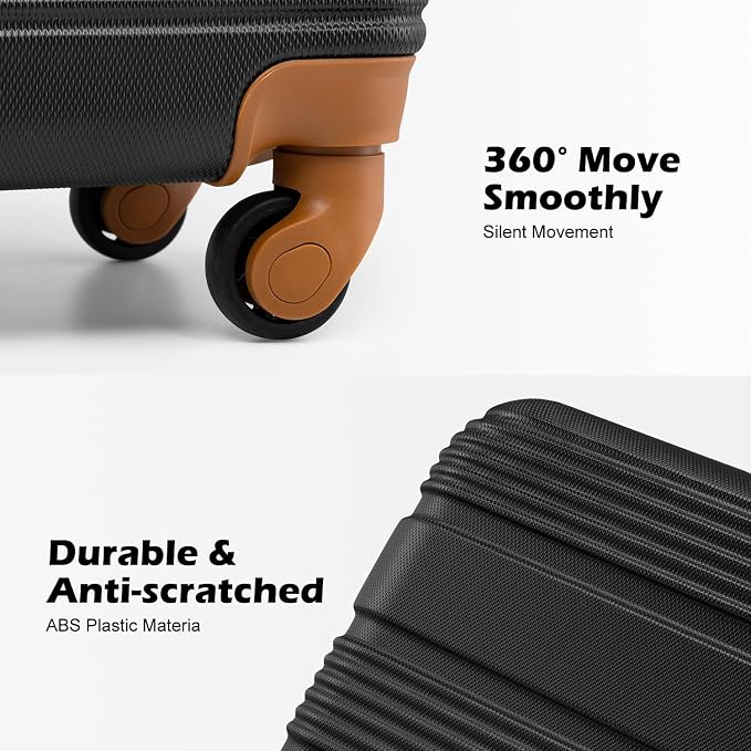 LONG VACATION 3 Piece Carry On Luggage 20 Inch Suitcase - Image 3