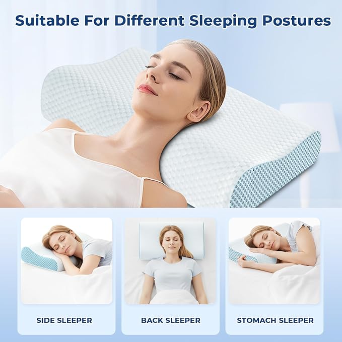 Memory Foam Pillows 2 Pack Neck Pillow - Image 3