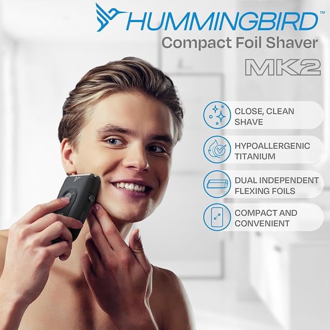 HUMMINGBIRD MK2 Compact Foil Shaver – No Nick, No Cut, No Razor Burn Face Shaver - Image 7