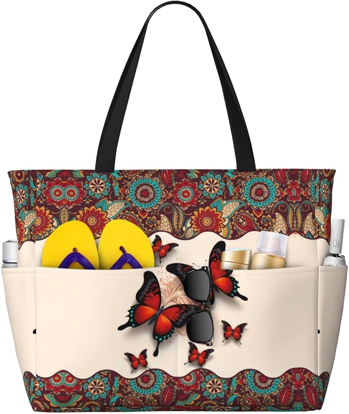 Beach Bag for Women Beach Tote Bag Waterproof Sandproof Large Bags by NLZI