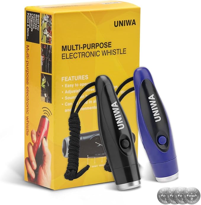 UNIWA Electronic Whistles, 2 Pack Handheld 3 Tone High Volume Electric Whistle by UNIWA