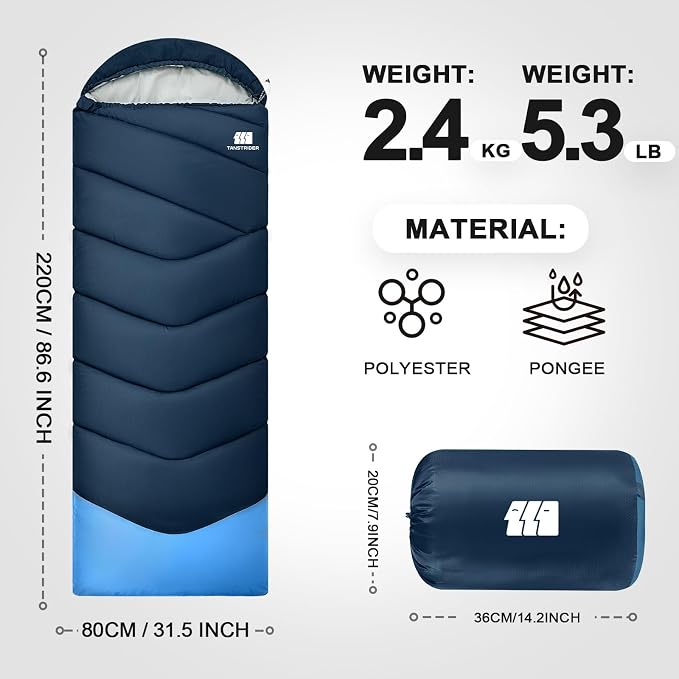 Sleeping Bags for Adults Cold Weather, Waterproof, Lightweight Sleeping Bag for - Image 2