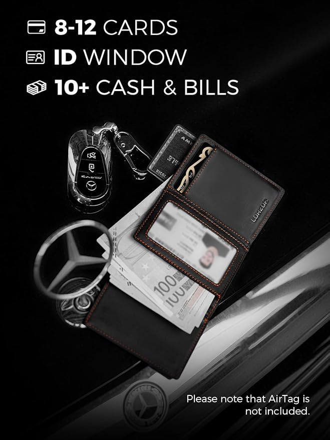 LORZOR Wallet for Men with Metal Card Holder, Pop Up Wallet, Finest Full Grain - Image 5
