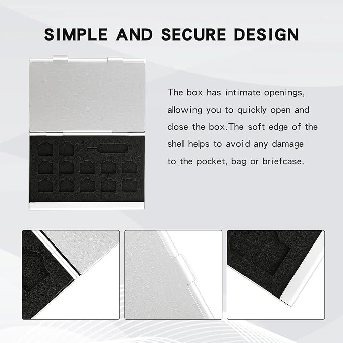 Aluminum SIM Card Case, 21Slots Ultrathin SIM Card Holder, Fit - Image 6