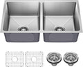 KRAUS Fairlane 33-inch Undermount Double Bowl 18-Gauge Stainless Steel Kitchen by KRAUS