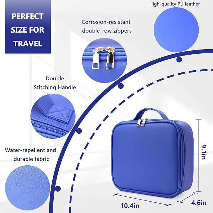 Travel Makeup Bag for Makeup Artists Large Makeup Case, - Image 4