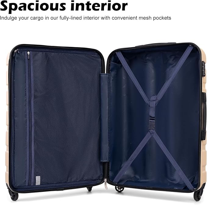 Coolife Luggage 3 Piece Set Suitcase Spinner Hardshell Lightweight TSA Lock) - Image 5