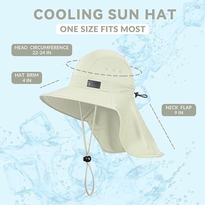 Sukeen Cooling Sun Hat for Men Women UPF50+ Wide Brim Fishing Hat - Image 6