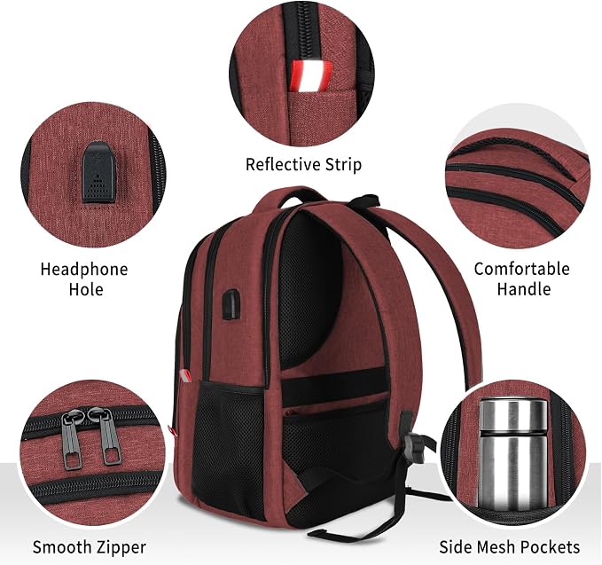 Backpack for Women Men, Travel School Backpacks for Teen Boys, Bookbag - Image 7