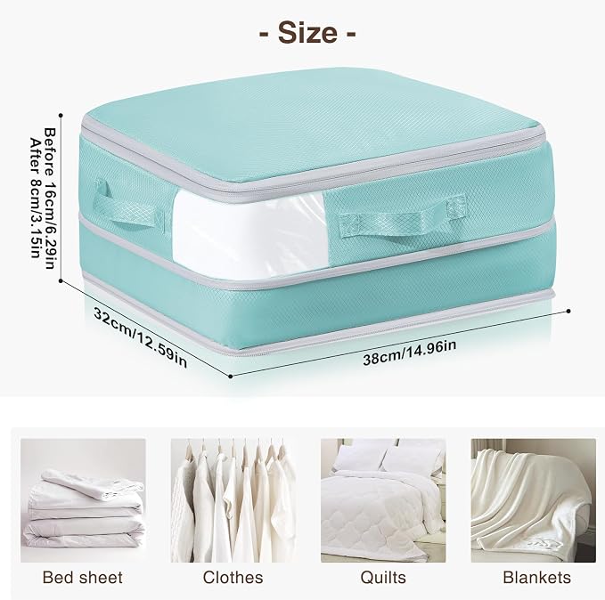 DIMJ Clothes Storage Bag 8 Pack, 19L Compression Storage Bags - Image 2