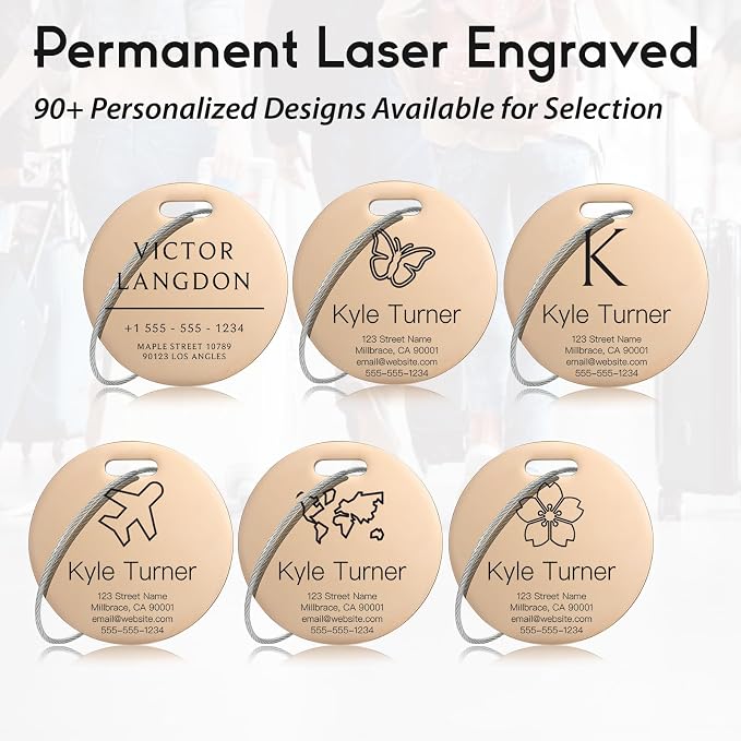 Customized Stainless Steel Luggage Tags: Personalize Your Suitcases, and Bags - Image 5