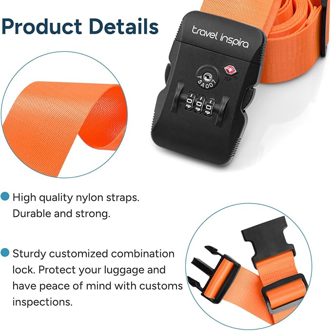 Travel Inspira Luggage Straps for Suitcases Travel Belt for Luggage TSA - Image 7