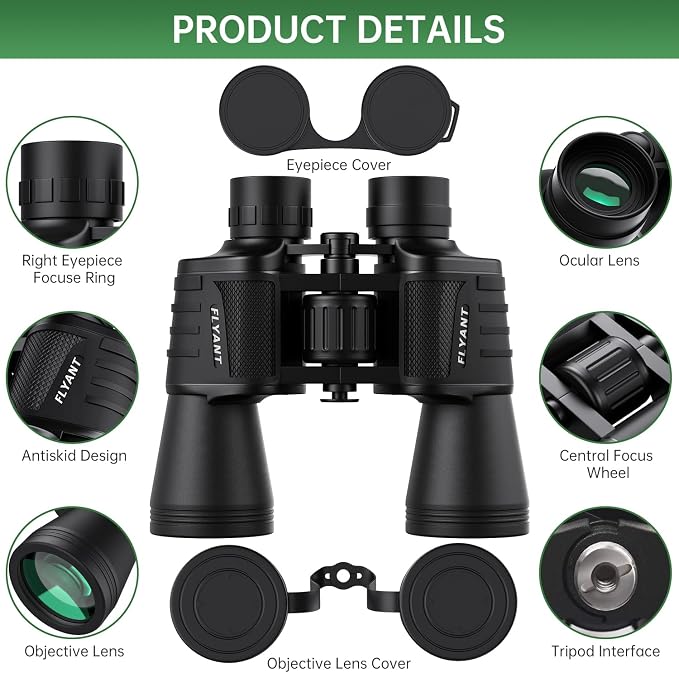 20x50 High Powered Binoculars for Adults, Waterproof Compact Binoculars - Image 2