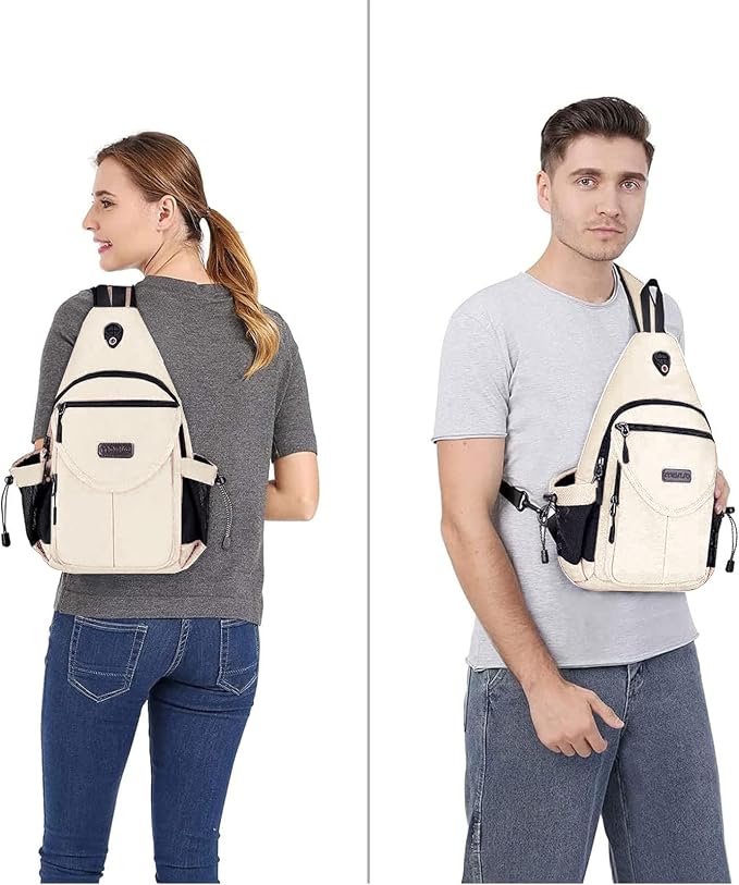 MOSISO Sling Backpack, Canvas Crossbody Hiking Daypack Bag - Image 6
