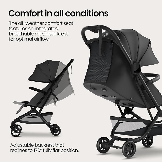 Mompush Velo Lightweight Travel Stroller – One-Hand Fold, Ultra-Compact & - Image 8