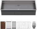 44.3-Inch Undermount Kitchen Sink Workstation, 16 Gauge 304 Stainless Steel by Jocisland