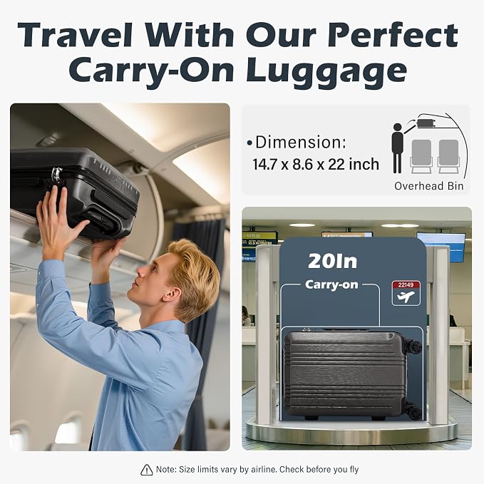 Coolife Luggage Suitcase PC+ABS - Image 2