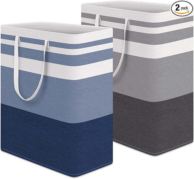 HomeHacks 2 Pack Large Laundry Baskets, Waterproof, Freestanding Laundry Hampers by HomeHacks