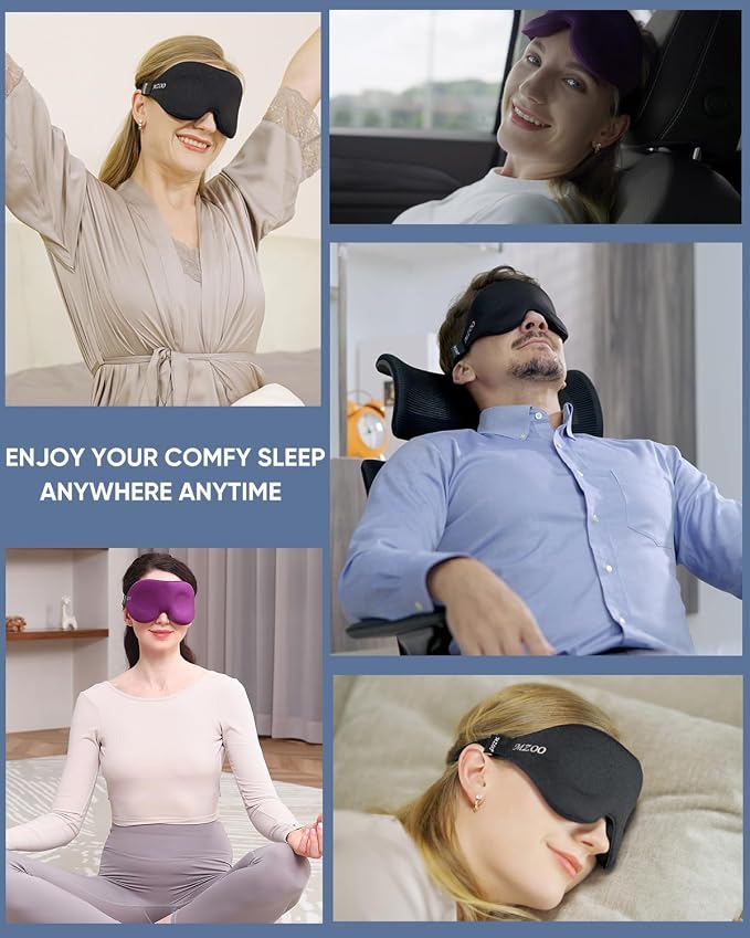 MZOO Sleep Eye Mask for Side Sleeper Men Women, Zero Eye Pressure 3D Sleeping - Image 7