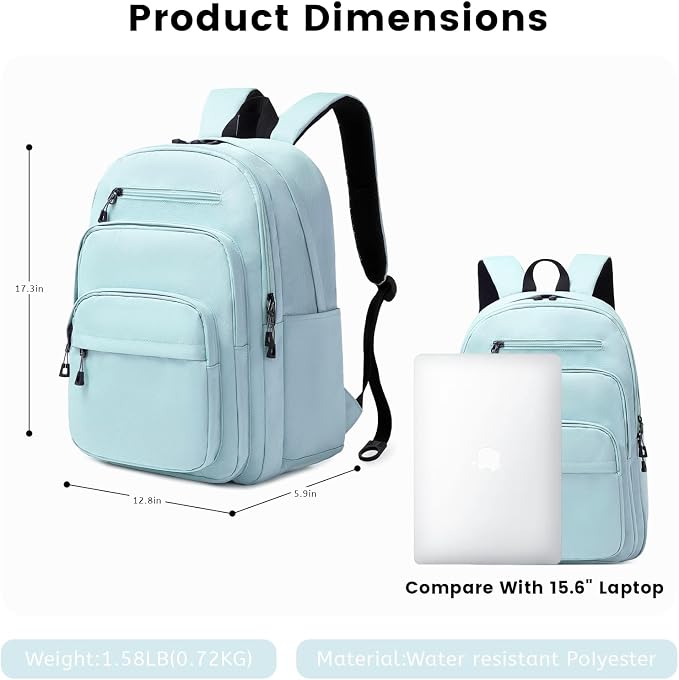 Lanola Basic Multi-Pocket Multipurpose Backpack Classical Water Resistant - Image 2