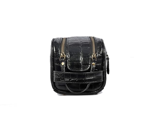 10" Premium Leather Toiletry Travel Pouch - Image 7