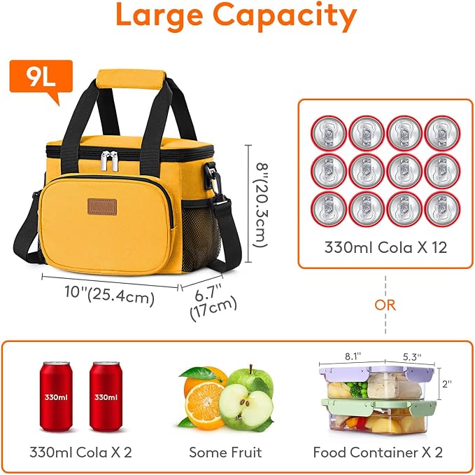 Lifewit Medium Lunch Bag Insulated Lunch Box Soft Cooler Cooling Tote - Image 4