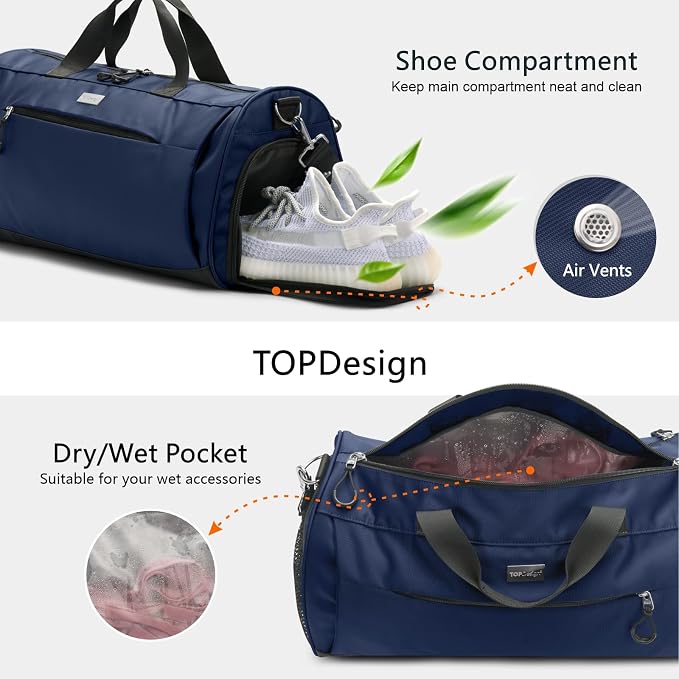 TOPDesign Gym Bag for Women & Men, Unisex Duffel Bag - Image 6