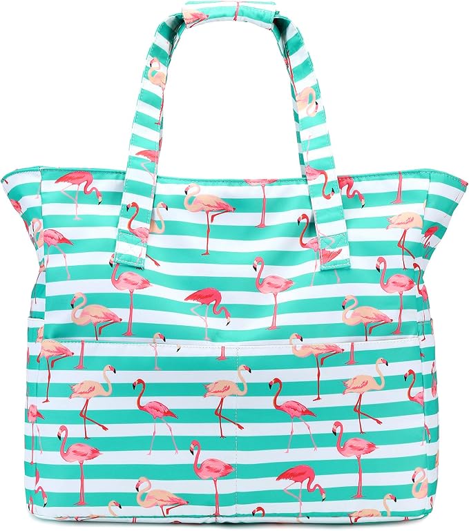 LEDAOU Large Beach Tote Bag Women Waterproof Sandproof Zipper Beach Tote Bag - Image 8