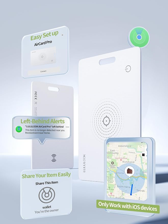 LULULOOK Wallet Tracker Card, Ultra Slim Airtag Wallet Works - Image 6