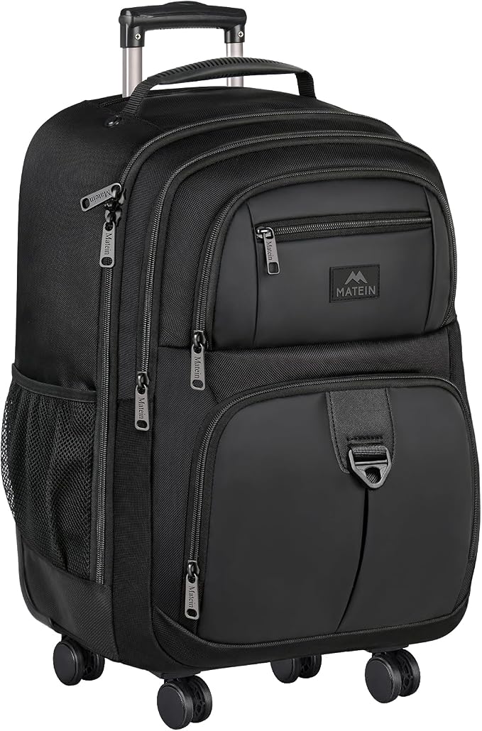 MATEIN Rolling Backpack with 4 Wheels, 17 inch Roller Travel Laptop Backpack by MATEIN
