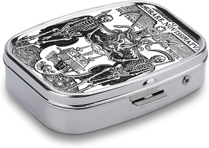 Metal 2 Compartment Pill Organizer Travel Friendly Portable Compact Pill Box - Image 3