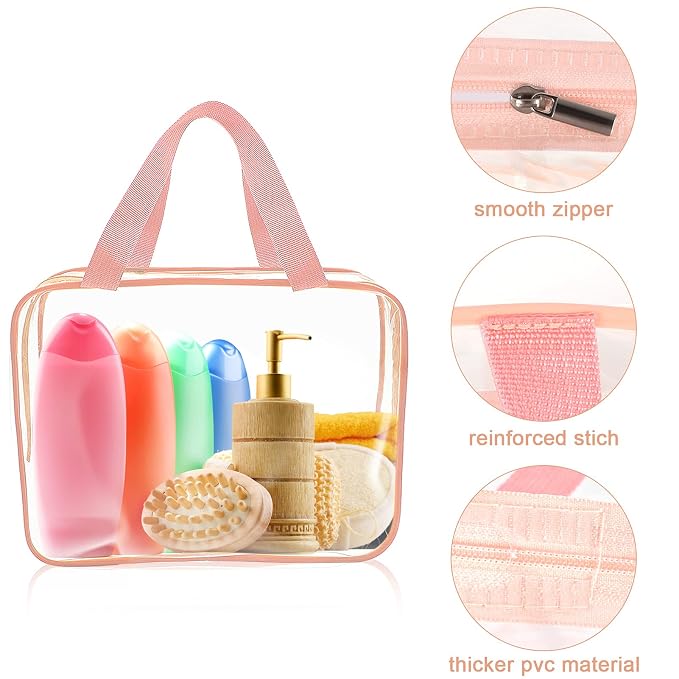 APREUTY Clear Makeup Bags, TSA Approved 6 Pcs Cosmetic Makeup Bags Set Clear PVC - Image 5