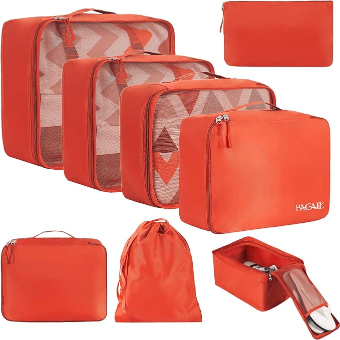 BAGAIL 8 Set Packing Cubes Luggage Packing Organizers by BAGAIL