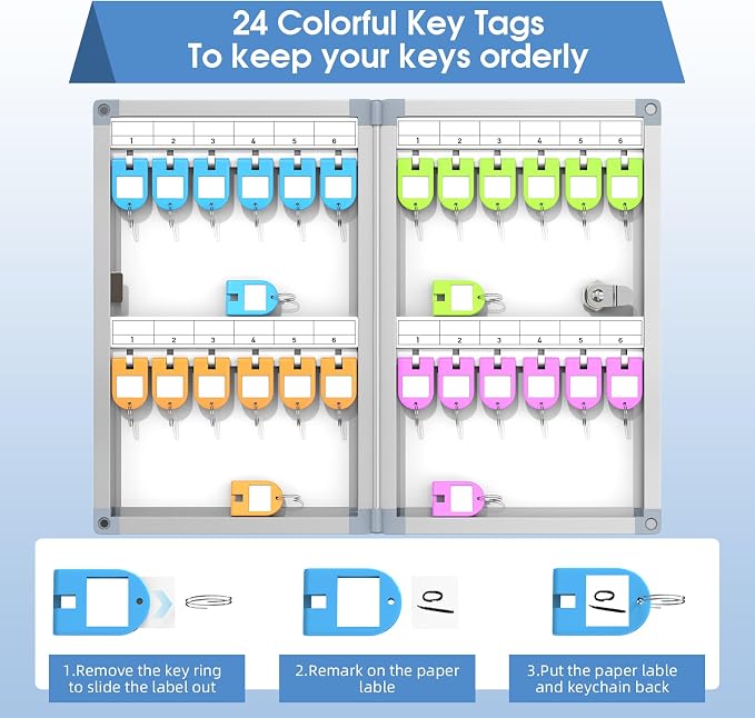 24 Slots Key Box Wall Mount - Image 5